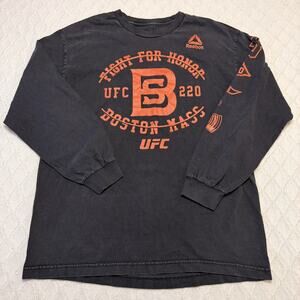 UFC 220 Boston Fight for Honor Reebok Long Sleeve shirt Officially Licensed L